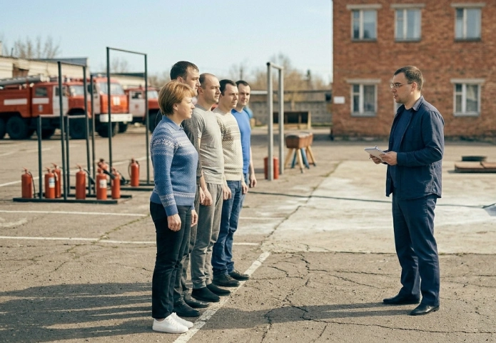 Обучение пожарной безопасности, построение